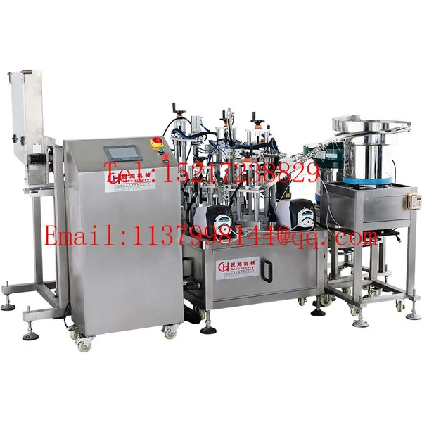 Hot Selling FOB Guangzhou Price Full Set Complete Automatic Bottle Liquid Perfume Filling Capping Packing Machine Line photo-2
