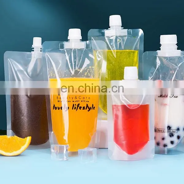 Reusable Clear Flask Bags Travel Beverage Alcohol Liquid Liquor Packaging Cruise Sneak Drink Plastic Spout Pouch 100ml