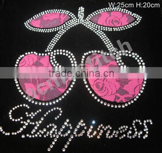 Rhinestone apple transfer design /heat transfer /rhinestone motif /
