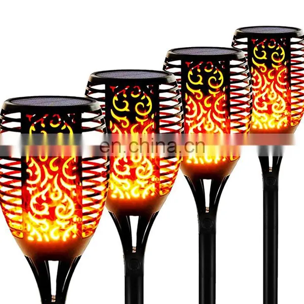 4 Pack IP65 Waterproof Garden Pathway LED Solar Torch Light With Flashing Flames