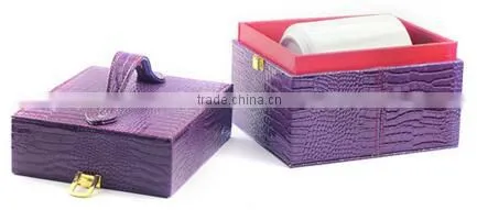 High Quality Purple Faux Leather Jewelry Display Case for Sale,purple Crocodile Leather Jewelry Box,make Jewelry Display Case photo-3