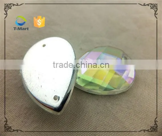 Drop Shape Ab Crystal Plastic Stone photo-2