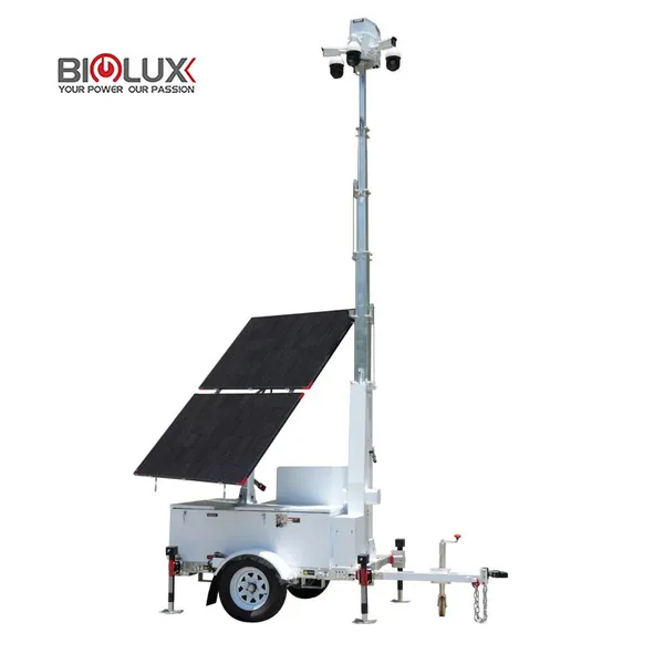 HiSOLO Mobile Solar Surveillance Trailer с 7-метровым ручным мачтой для обеспечения безопасности на открытом воздухе