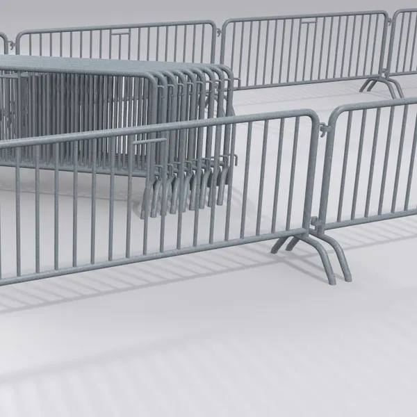 Durable Galvanized Steel Barrier Both Curved Feet Rugged Welded Steel Construction Crowd Control photo-3
