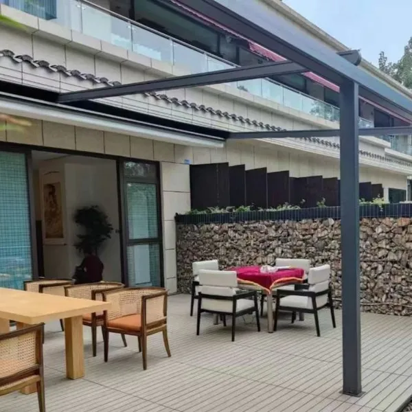 Modern Retractable Roof Aluminum Pergola, Outdoor Waterproof Patio Gazebo With Sliding Canopy for Restaurant & Garden photo-2