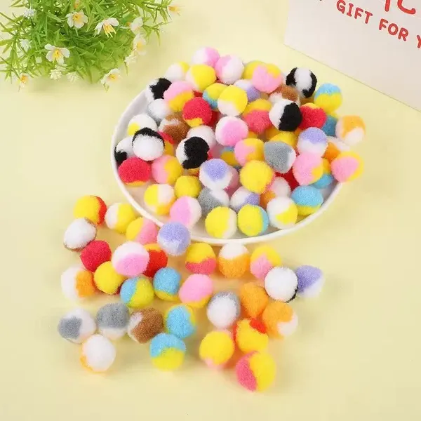 300 Pieces 1 Inch Assorted Pompoms With 100pieces Wiggle Eyes Multicolor Arts and Crafts POM Poms Balls for Kids DIY Art Creative Crafts Decorations