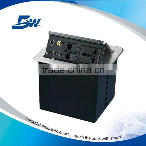 BW-T651 Multimedia Connection Panel Desk VGA/Pop Up Power Socket For Meeting Table photo-2