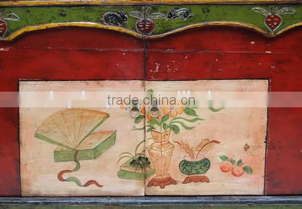 Chinese Antique Furniture/Mongolia Reproduction Cabinet/hand-painting Cabinet photo-4