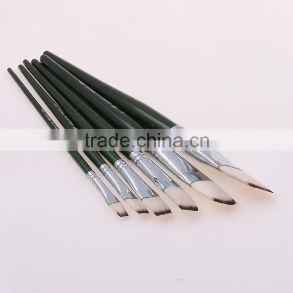 Free Sample 6Pcs High Grade Nylon Hair Wooden Handle Artist Paint Brush Set For Students photo-3