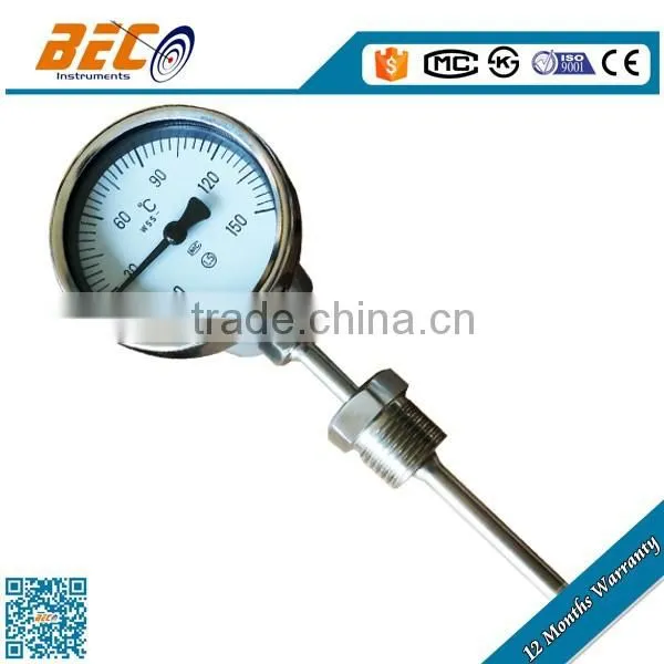 WSS Series 60mm Bottom Type Bimetal Temperature Thermometer