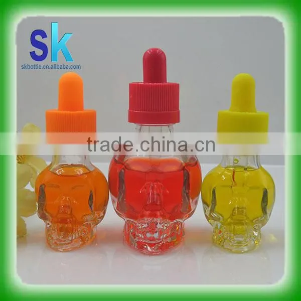 Skull Glass Dropper Bottle 15ml 30ml e Liquid Bottle With Child and Tamperproof Cap photo-2