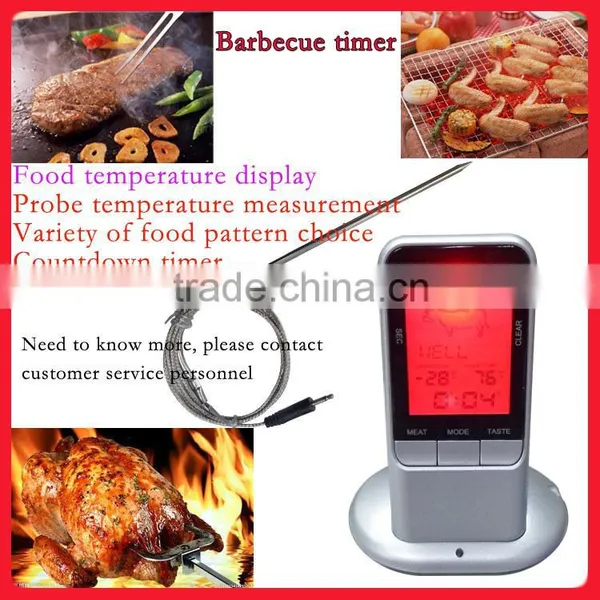 BBQ Probe Electronic Timer & LED Backlight Thermometer