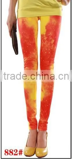 Purple Nebula Aurora Space Print Yoga Galaxy Sport Leggings photo-4