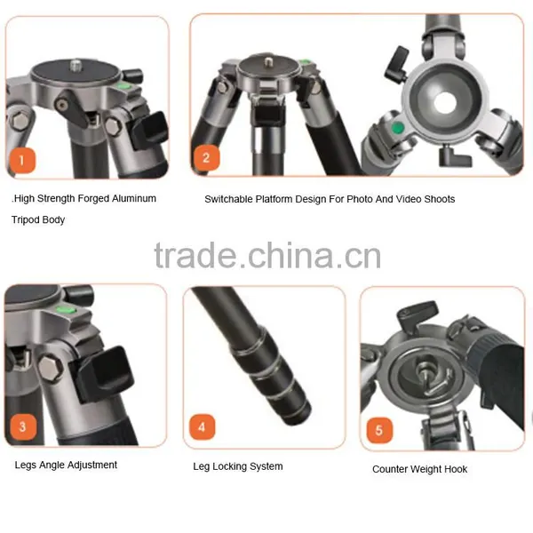 Heavy Duty 4 Sections Tripod for Camcorder K5008 photo-6
