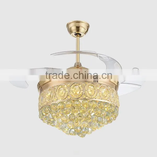 Modern Style 4PCS LED Ceiling Fan With Crystal Shade Contemporary-ceiling-fans photo-3