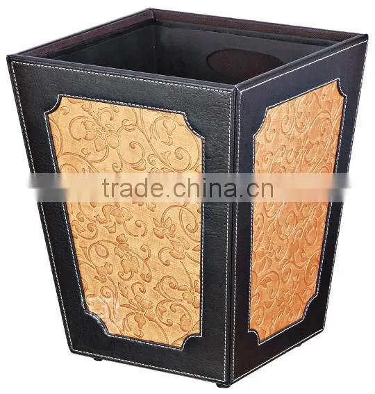 Leatherette Trash Can and Recycling Indoor Waste Bin photo-6