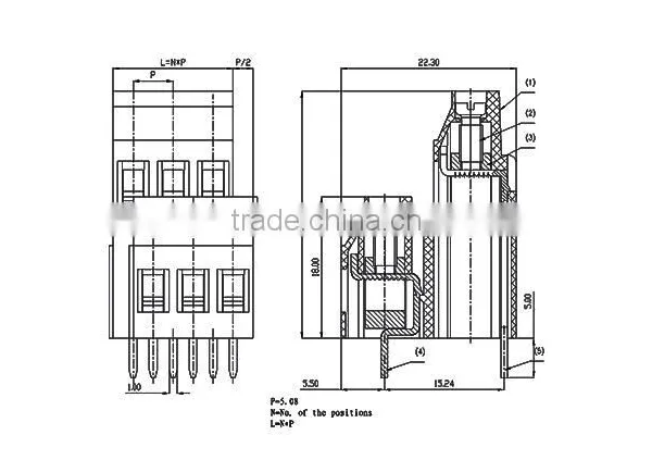 UTL 2016 Highest Demand 5mm Pitch Brass Contact Screw Clamp PCB Terminal Block 0.2mm To 4mm photo-4