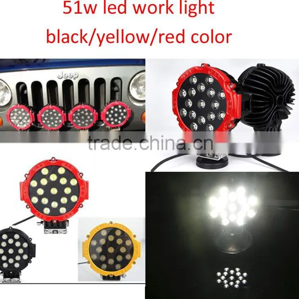 7inch 51w Red Round LED Work Light Spot Offroad Fog Driving 4WD Boat UTE ATV SUV photo-2