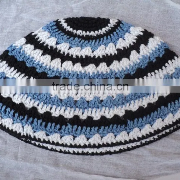 Jewish Mens Hats Knit Kippah / Kippah, Skull Cap, Kipot, Kippot, / Cotton Handmade Embroidery Hat Kippah