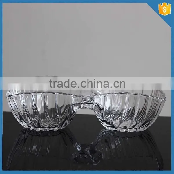 2 Section Divided Appetizer Tray Serving Platter Glass Candy Dish High Quality photo-2