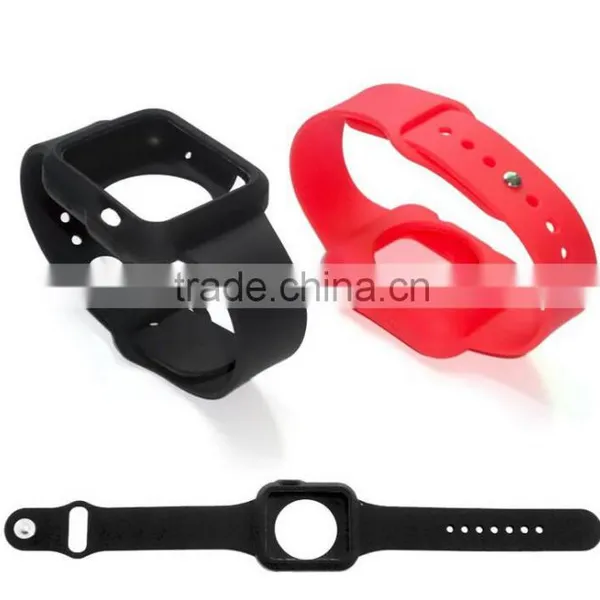 Silicone Replacement Strap Bracelet Watch Band Fitness Adjustable With Built-in Watch Frame Cover Case for Apple Watch & Sport photo-5