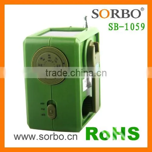Solar-powered & Dynamo Hand-crank Mini fm am Radio photo-4