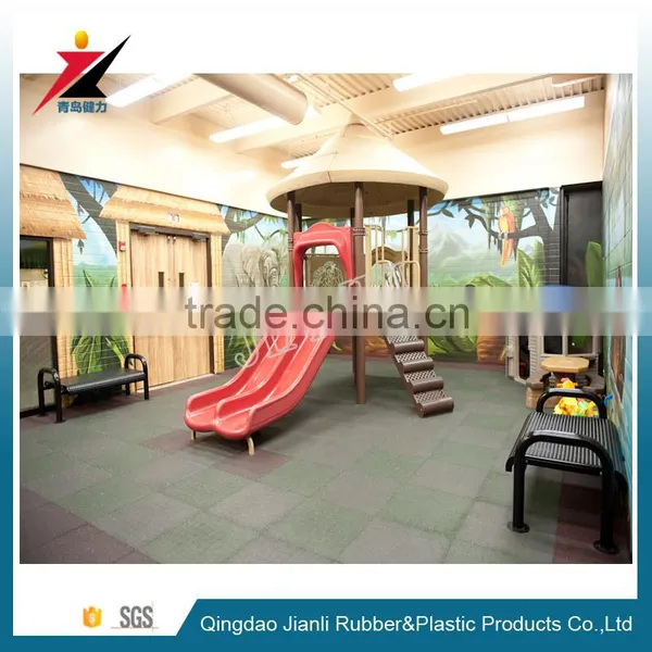 Rubber Kindergarten Flooring Mats With EPDM Granules 15-50mm With SGS Certificate photo-2
