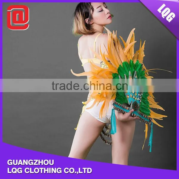 Carnival Costumes Samba Hot Sale Beaded Brazil Feather Headdress Party Costume for Carnival CC012 photo-3