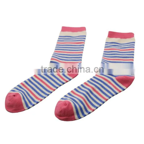 GSW-83 Wholesale Striped Design 100 Pure Cotton Women Pretty Socks