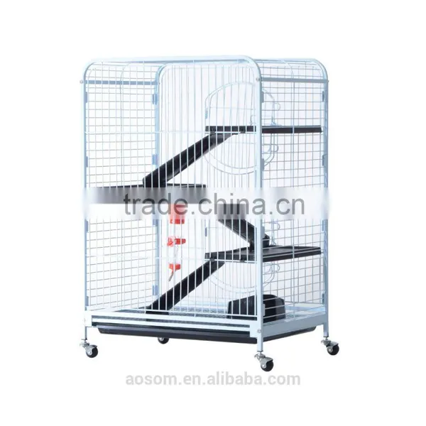 Pawhut 37" 4 Level White Indoor Metal Small Animal Cage Hutch photo-2