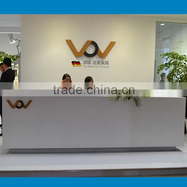 Modern Style Solid Surface Reception Desk, White Glossy Bank Front Desk photo-6