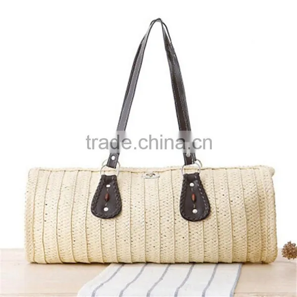 New Arrival Straw Bags Solid Women Sand Sea Shoulder Bags Leather Tote High Quality Bagbeach Bag Large Big Women Handbags photo-3