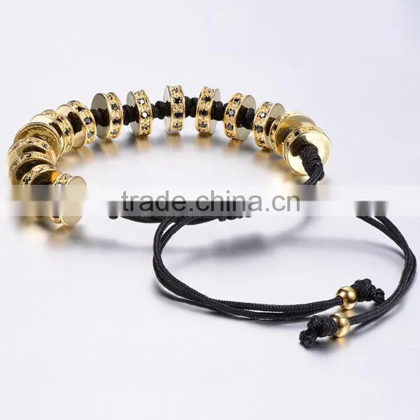Stainless Steel Jewelry Rhinestone Evil Eye Bracelet Gold Plated Beads for Jewelry Making photo-3
