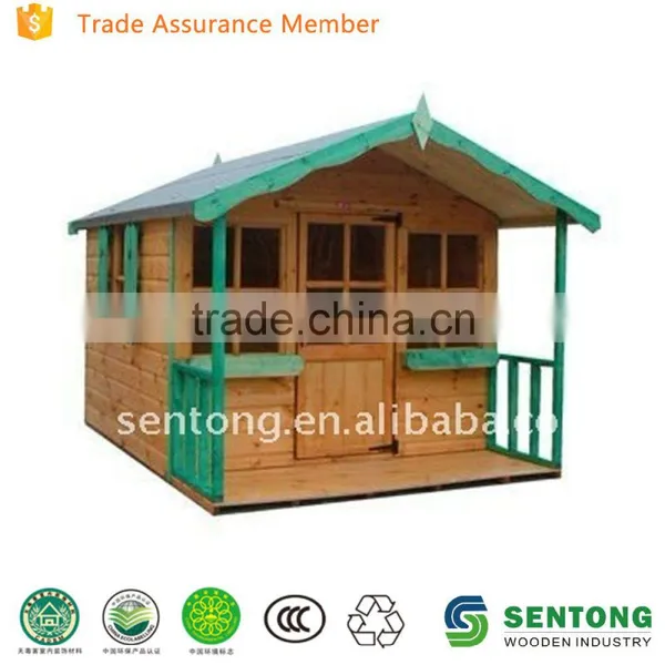 Kids Wooden Playhouse With Veranda STK358