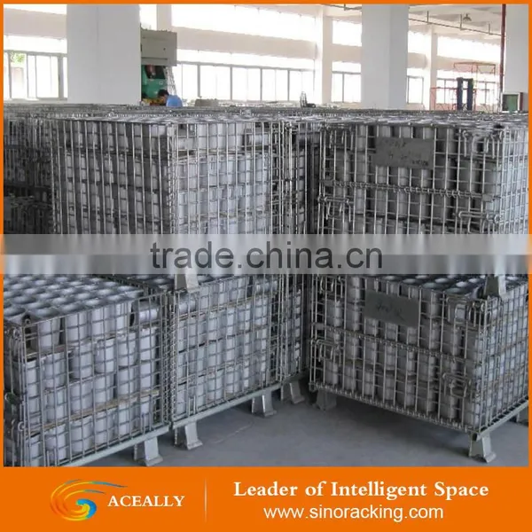 Aceally Foldable Wire Mesh Pallet Box/demountable Steel Storage Cage for Sale photo-3