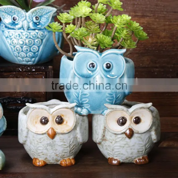 Shabby Chic Succulent Pot Ceramic Animal Flower Planters photo-2