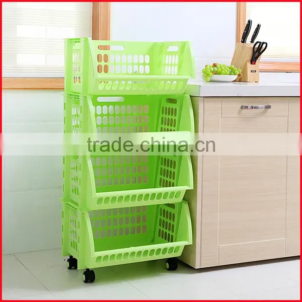Plastic Stacking Stackers Storage Baskets Vegetable 4 Tier Rack Vegetable photo-2