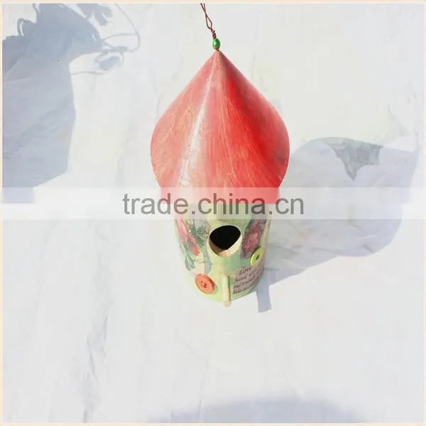 Customized Small Hanging Manufacturer Decorated Eco-friendly Wooden Bird House photo-4