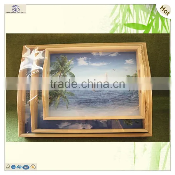 Wholesale S/3 Mini Craft Serving Wooden Trays Pallet Coaster photo-6
