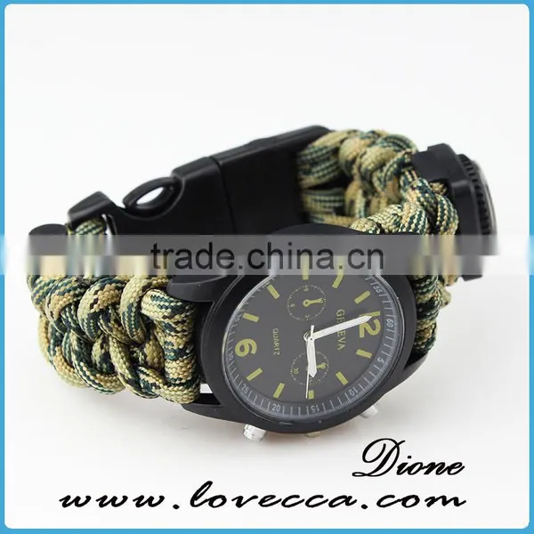 550 Paracord Survival Bracelet With Compass/thermometer /firestarter Buckle/whistle/Blade photo-3