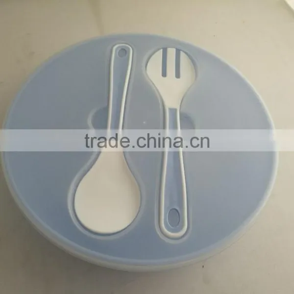 Food Grade Salad Bowl With Built in Serving Spoon and Fork/Salad Bowl to go With Serving Spoon photo-2