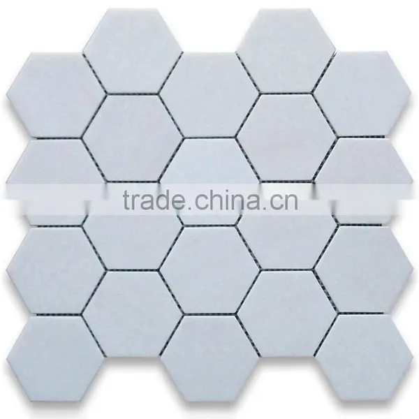 MM-CV257 Best Quality Livingroom Decoration Natural Stone Grace Thassos White Marble Hexagonal Mosaics Tiles photo-2