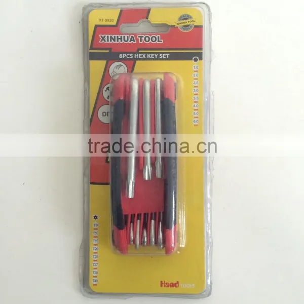 Factory Directly Galvanization Folding Type 8PC Allen Wrench Hex Key Hand Tool Set photo-4