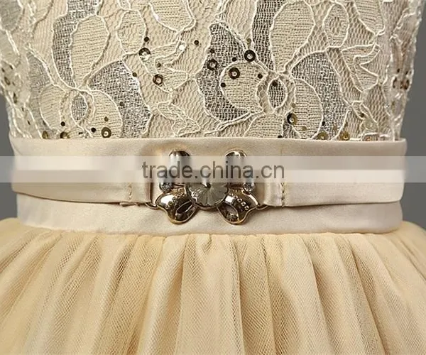 Retro Style Girls Party Wear Dress Kids 2015 New Designer Flower Bowknot Party Formal Ceremonies Dresses For Girls Free Shipping photo-5