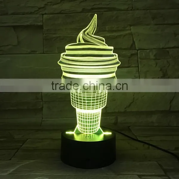 UCHOME 3d Light Model Ice Cream 3d Illusion Table Lighting Lamp photo-3