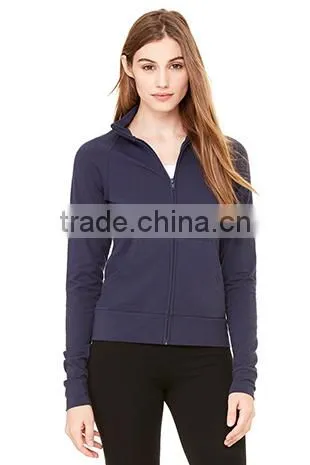 Custom Jacket Manufacturers Women's Long Raglan Sleeves Zipper Cotton Spandex Jacket photo-4
