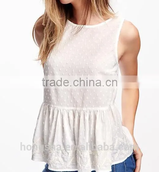 2016 Fashion Embroidered Peplum Top for Women HST8060 photo-4