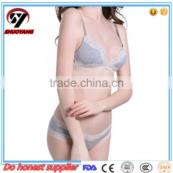 High Quality Elegant Mature Cotton 32 34 36 38 Bra Size Sexy Fashion Bra and Panty photo-3