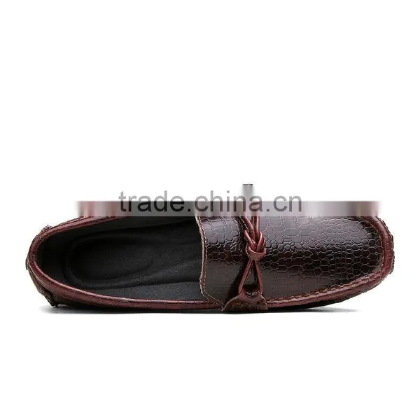 High Quality Crocodile Top Layer Leather Peas Shoes Casual Fashion for Male, Men Leather Casual Shoes Sample for Adults photo-2