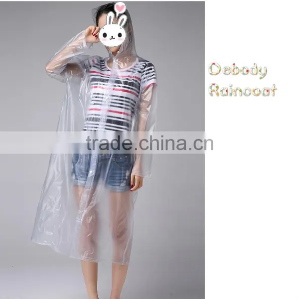 Beautiful Fashional Adult Practical 100% PVC Women Raincoat photo-3